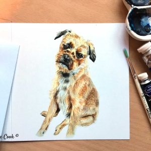 Border Terrier greetings card