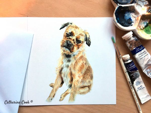 Border Terrier greetings card