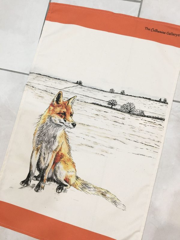 fox tea towel