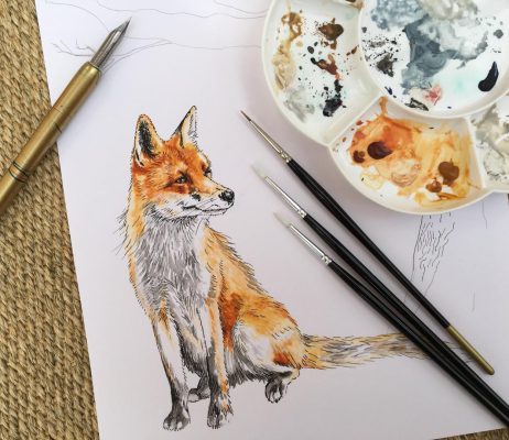 fox painting by Catherine Cook